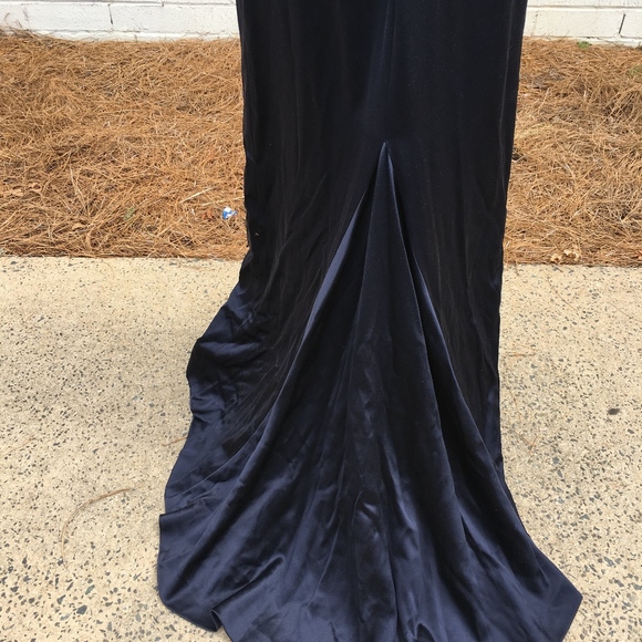 Oscar de la Renta Navy Strapless Gown - Picture 6 of 8
